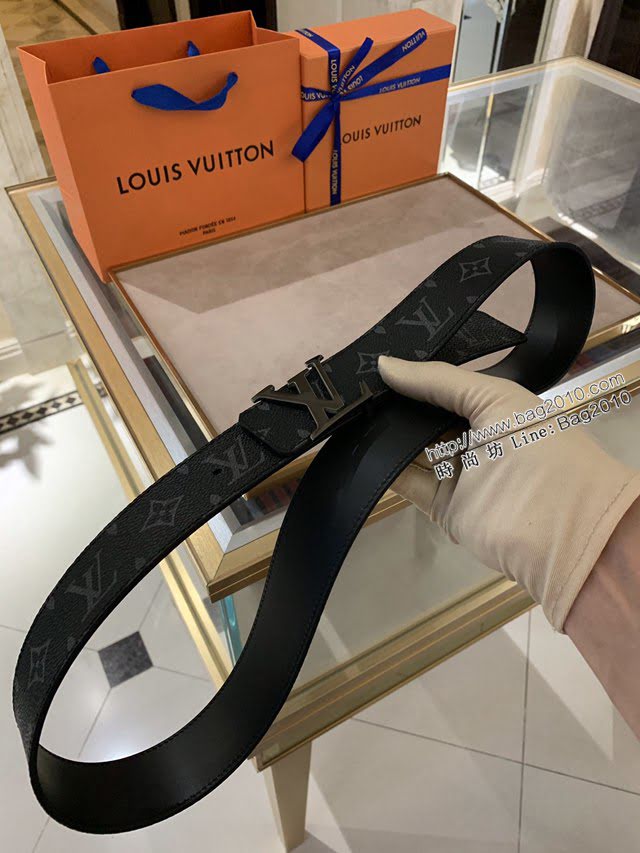 LV新款男士皮帶 路易威登老花Gancio五金腰帶  jjp2181